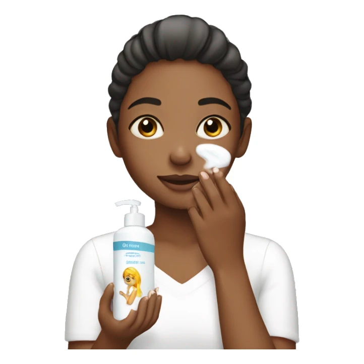 Girl applying moisturiser  sticker