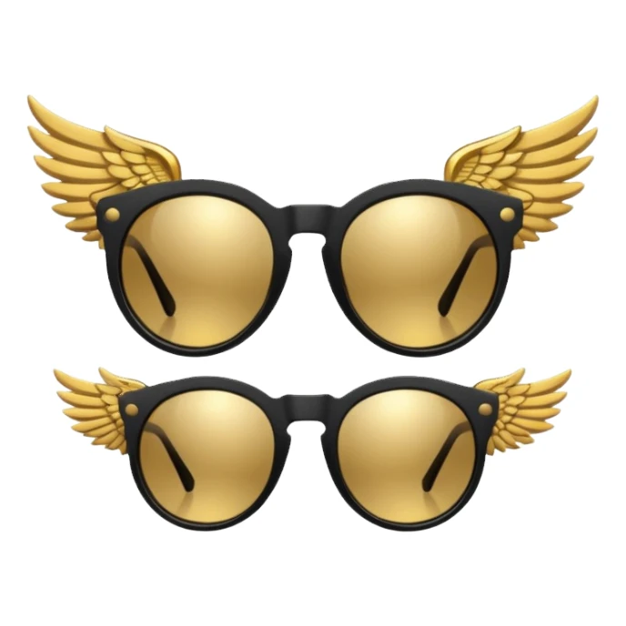 fancy hipster sunglasses with wings sticker