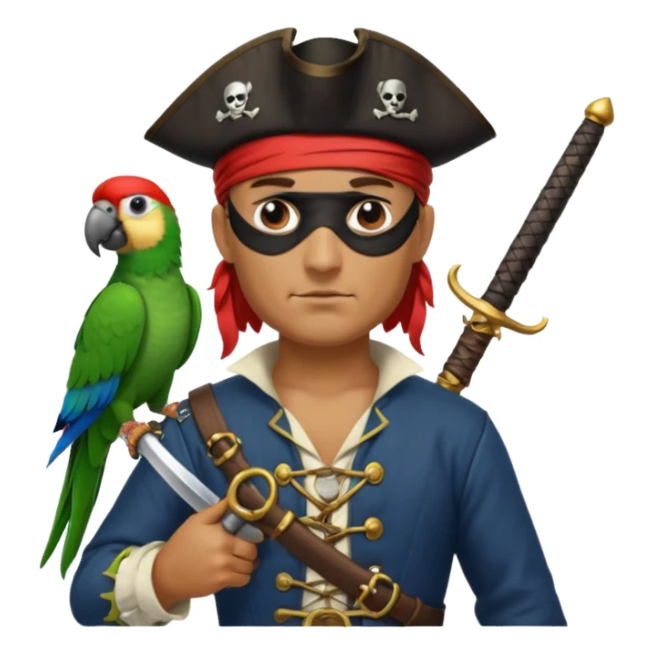 pirate with a parrot sticker