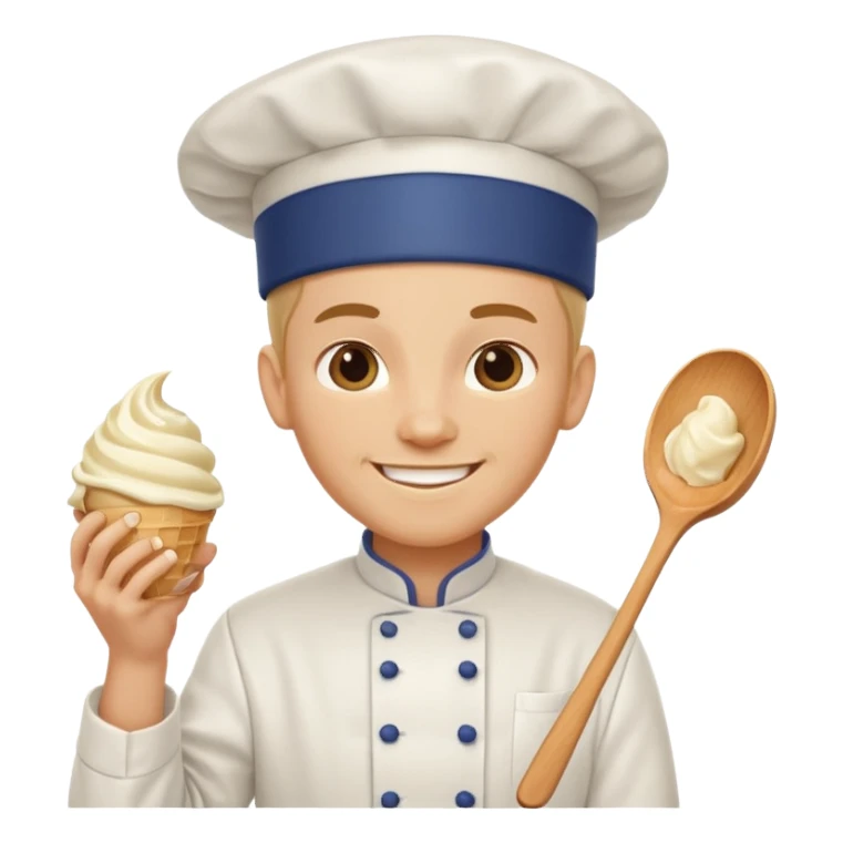 chef holding ice cream sticker