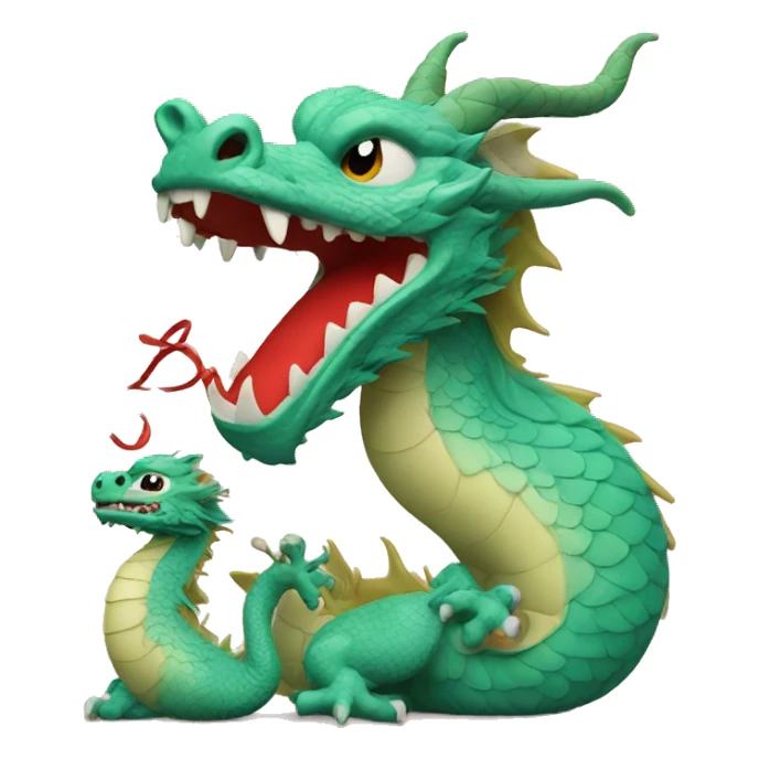 Chinese dragon with a baby. sticker