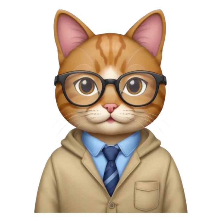 cat with clothes and wearing glasses sticker