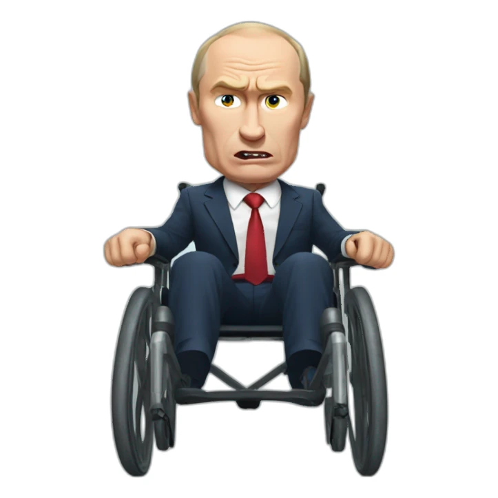 Angry putin wheelchair sticker