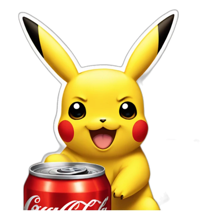 Pikachu qui boit du Coca-Cola  sticker