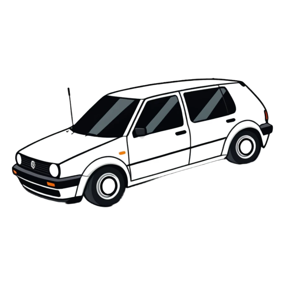 Volkswagen Golf 4 yellow sticker