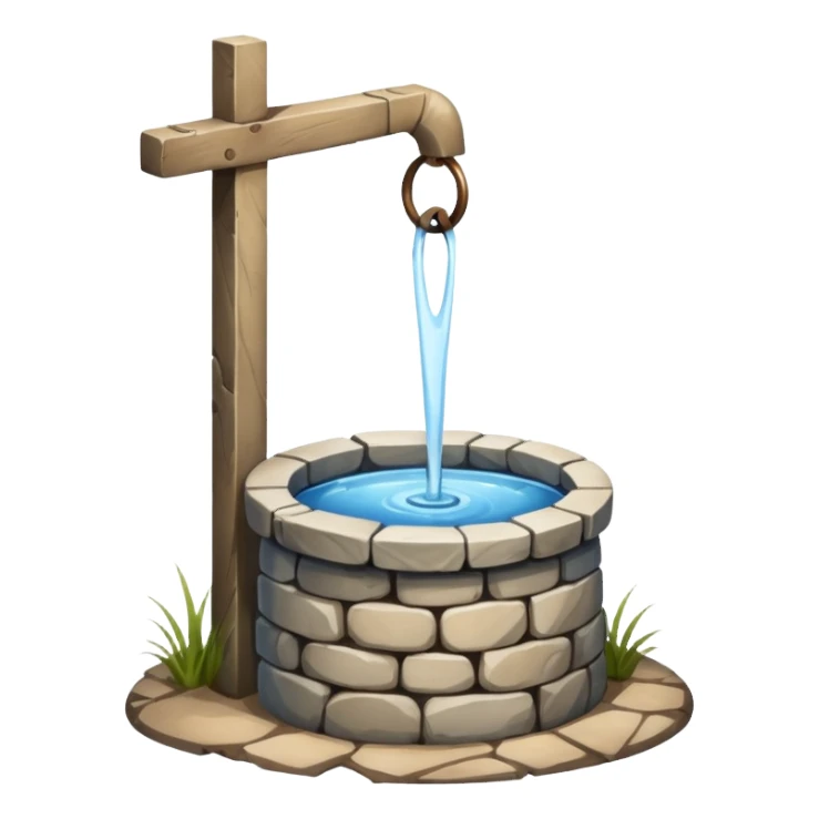 a water well - simple, traditional, no fancy superstructure sticker