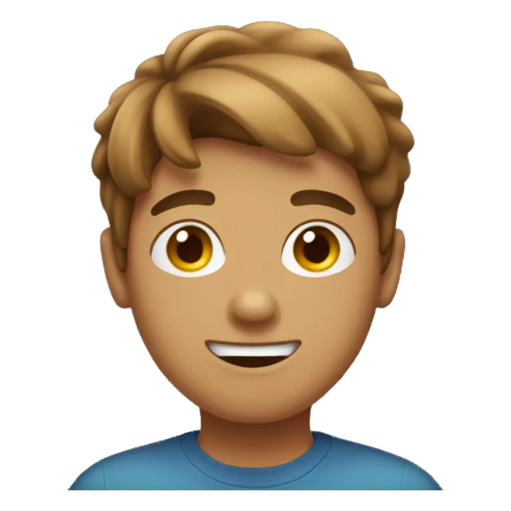 brown head boy hello sticker