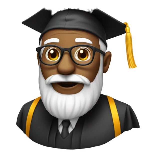 old professor with graduation cap sticker