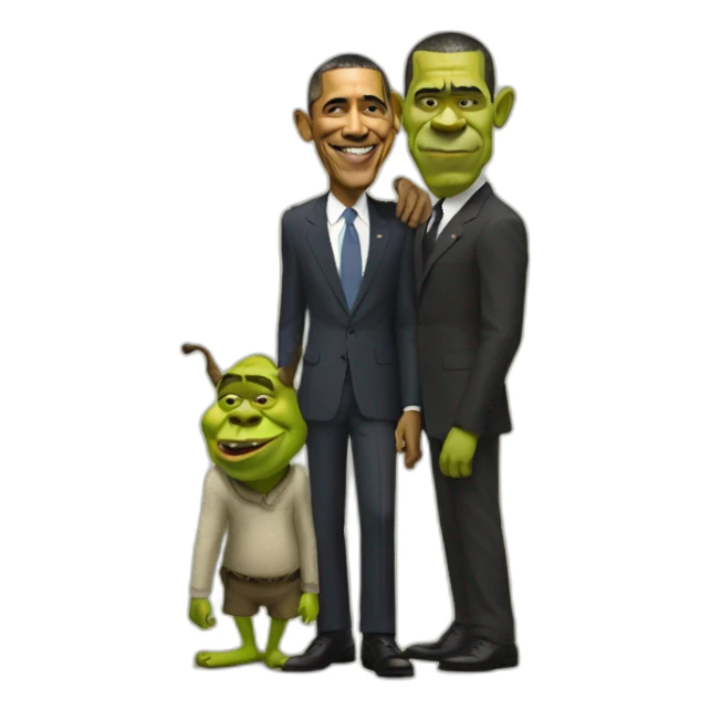 obama and shrek sticker