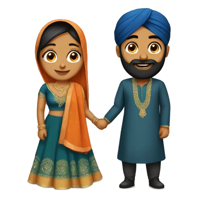 Punjabi couple sticker