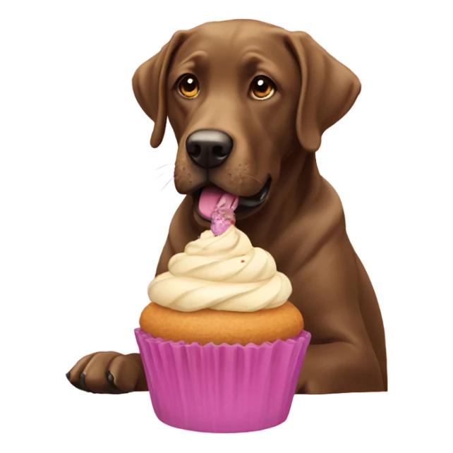 Lab eating cupcake  sticker