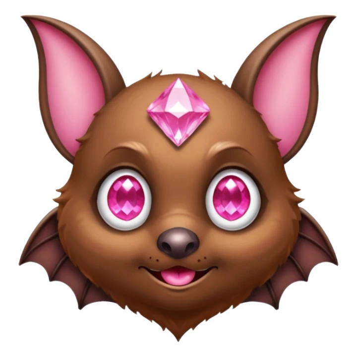 a normal bat witha pink diamond in its forhead sticker
