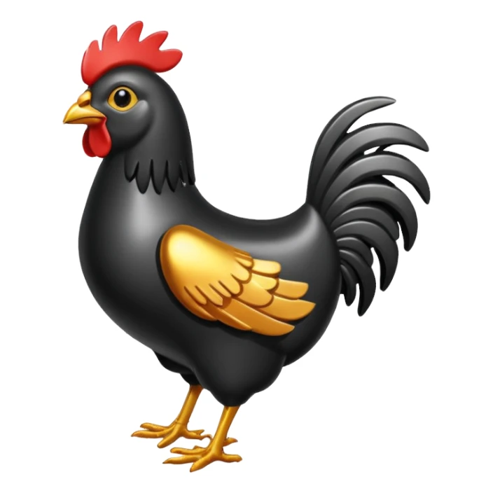 coal metal chicken sticker