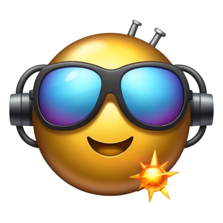 Bomb with sunglasses sticker