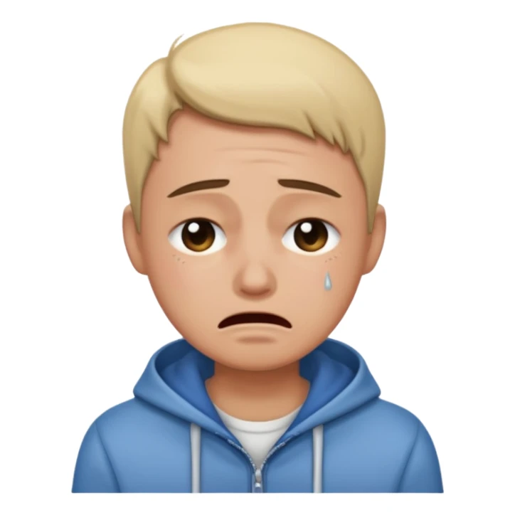 Same person but in normal clothes crying sticker