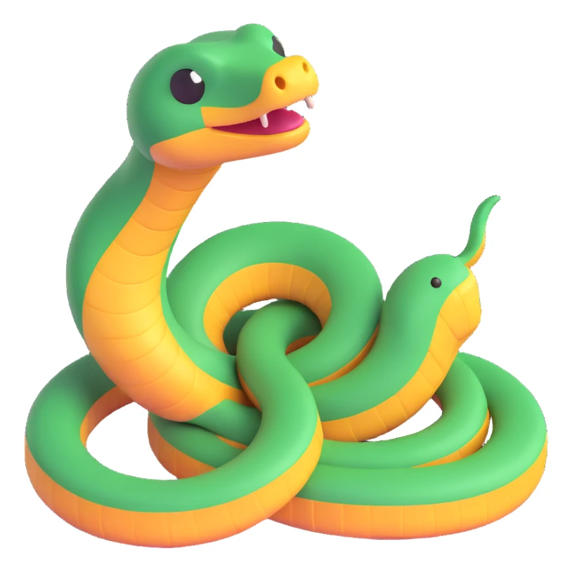 python regius detailed realistic,, full image flat  side profile front facing full  design in 3d soft l centered composition 
cartoon style 140x140 pixels sticker