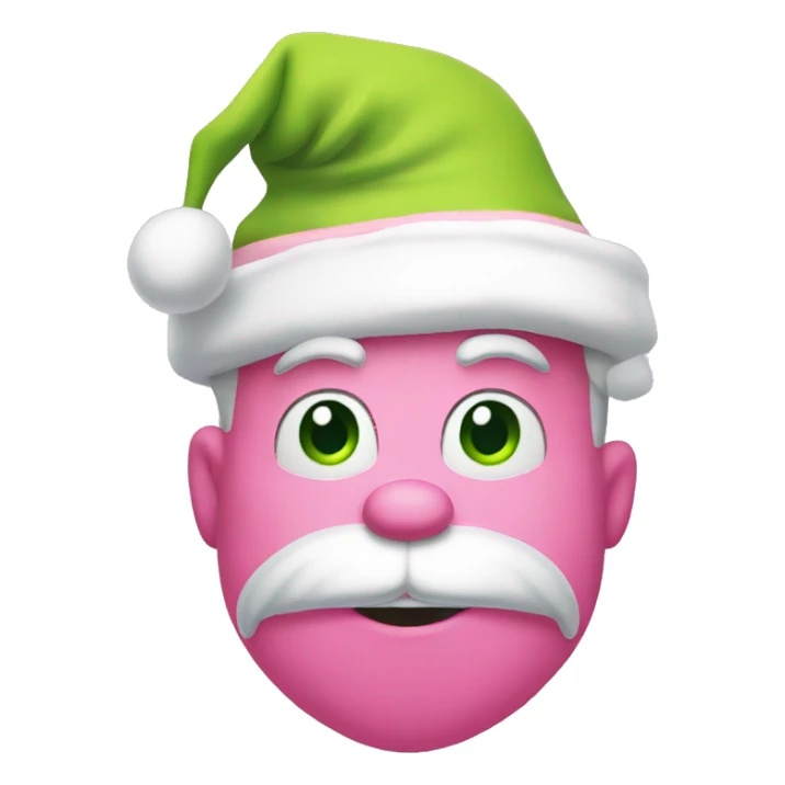 Grinch with a light pink santa hat sticker