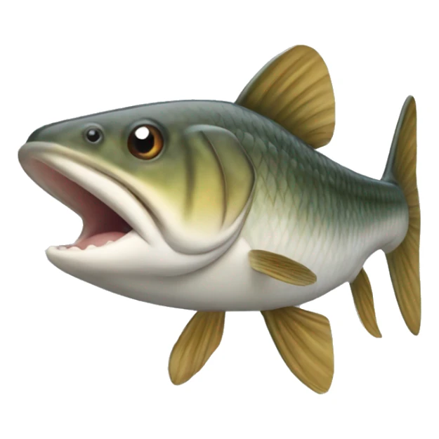 Realistic musky fish sticker