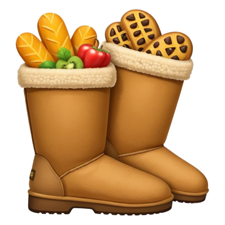 Big uggs that has food sticker