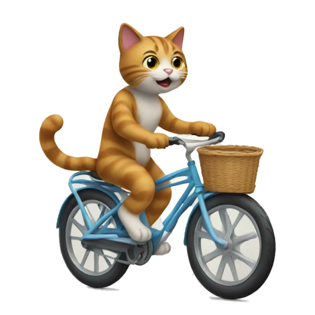 Cat riding a bike sticker