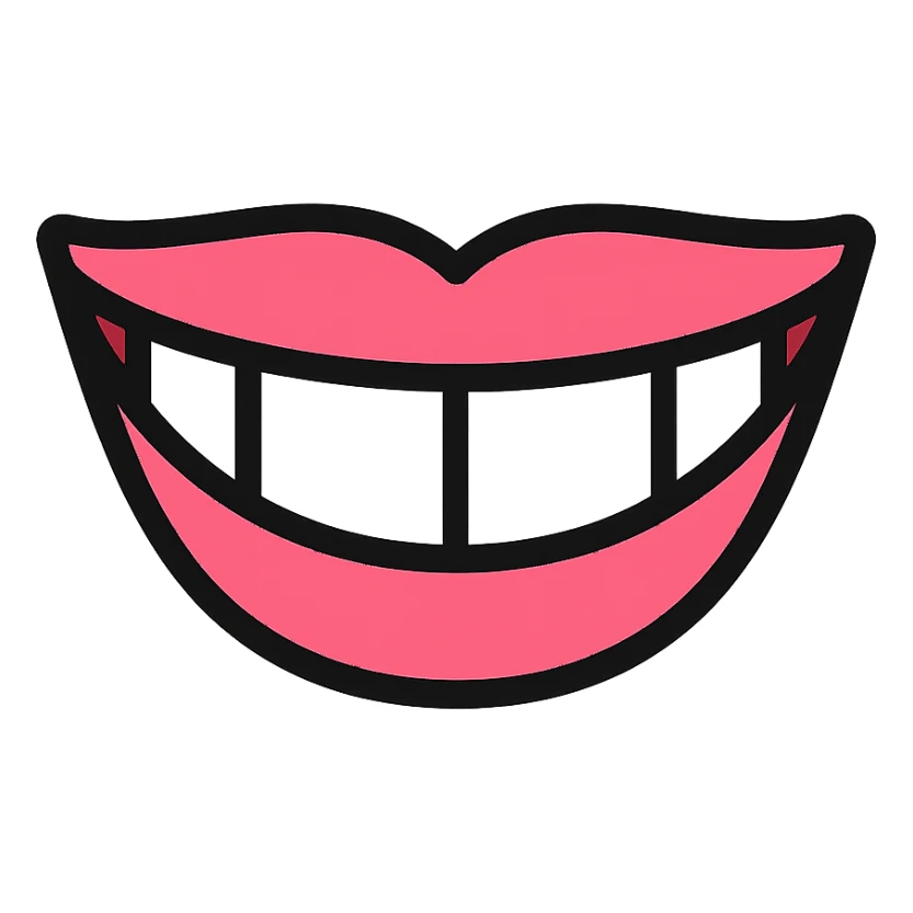 perfect smile with white teeth icon sticker