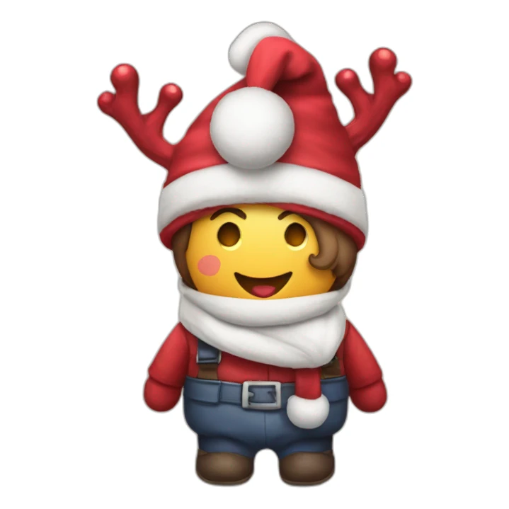 Corazón con gorro navideño que diga te quiero mucho sticker