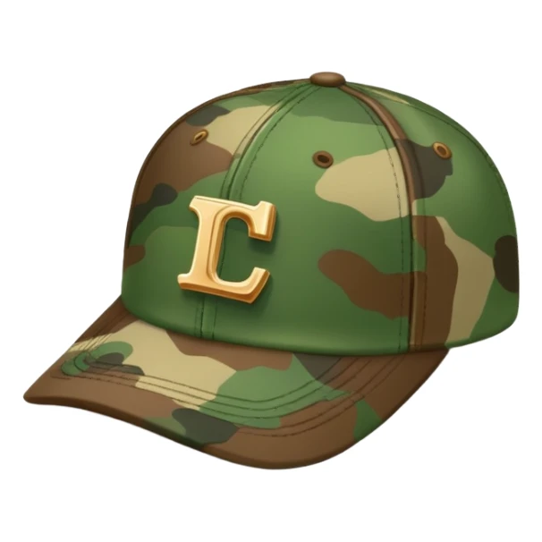 camouflage baseball cap with ian charms logo sticker