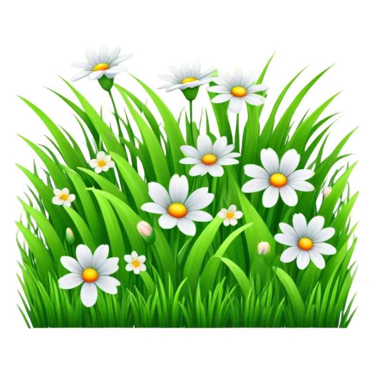 Light green grass with spring flowers sticker
