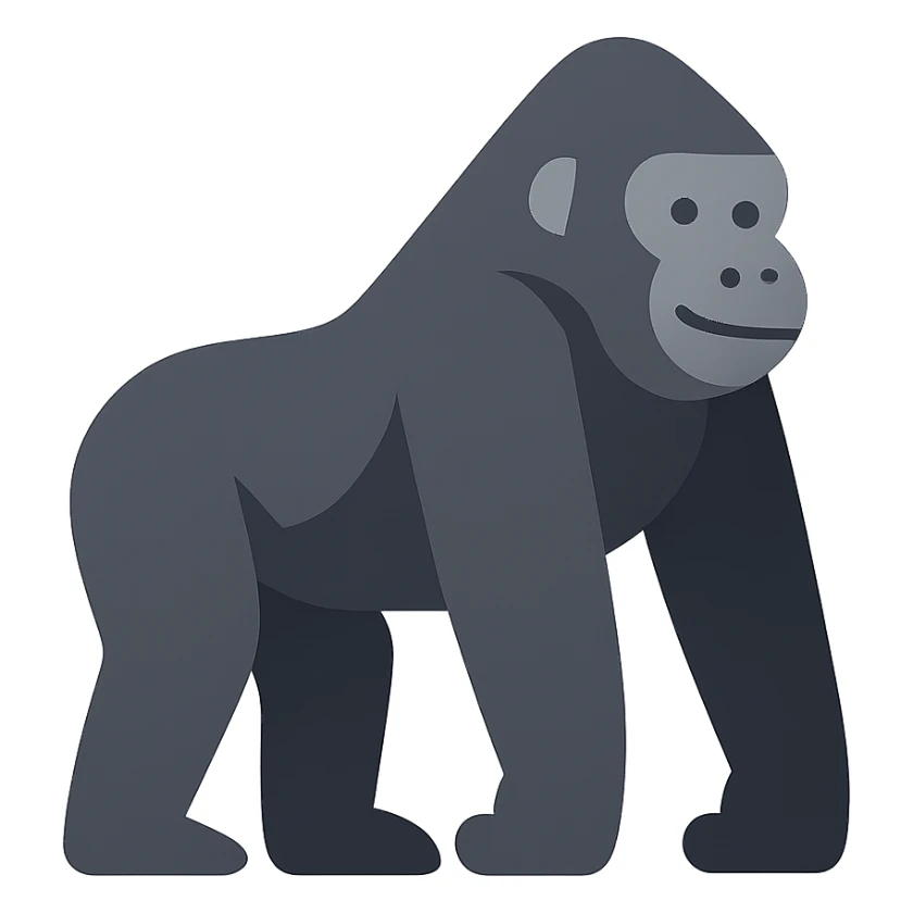 Flat design style gorilla sticker