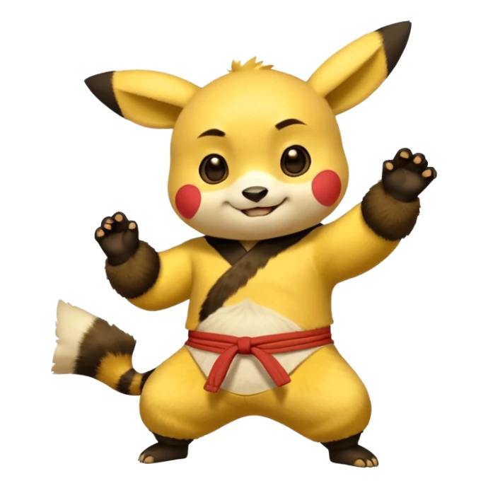 Pickachu with Kung fu panda po sticker