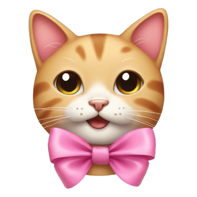 Smiling cat with pink bow  sticker