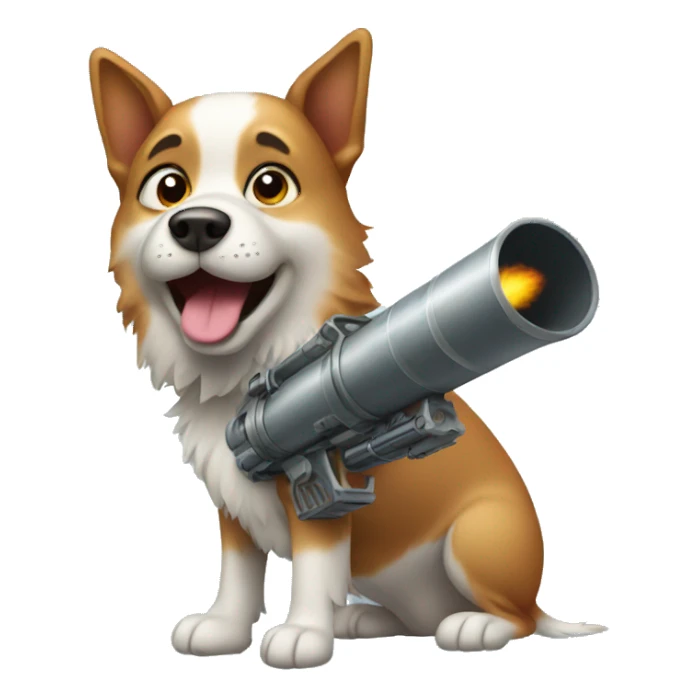 Dog with a rocket launcher  sticker