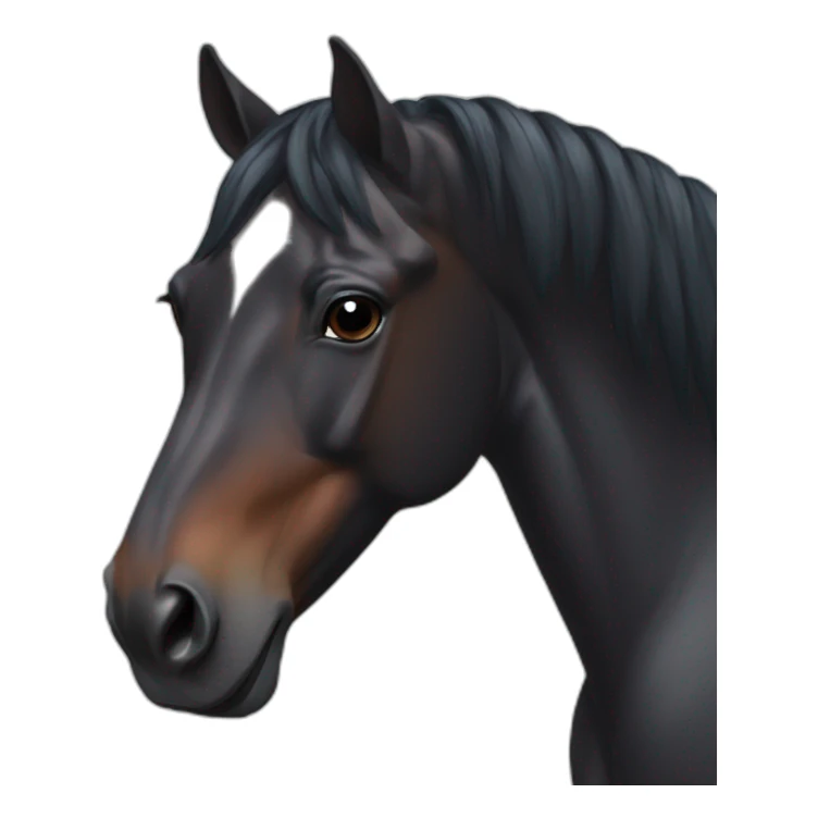 dark bay horse with headmark sticker