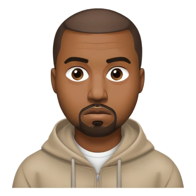 face inspired by Kanye West, neutral expression sticker