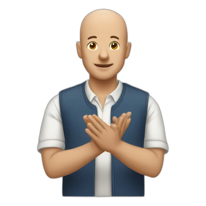 Bald Man claps sticker