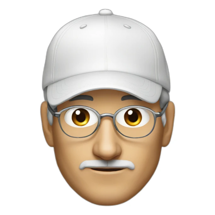 Steve Jobs with a cap sticker