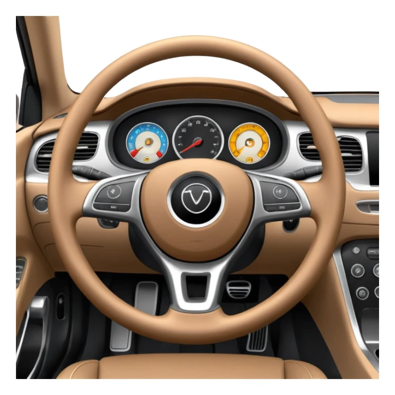 car interior front view with driver's side clearly visible sticker