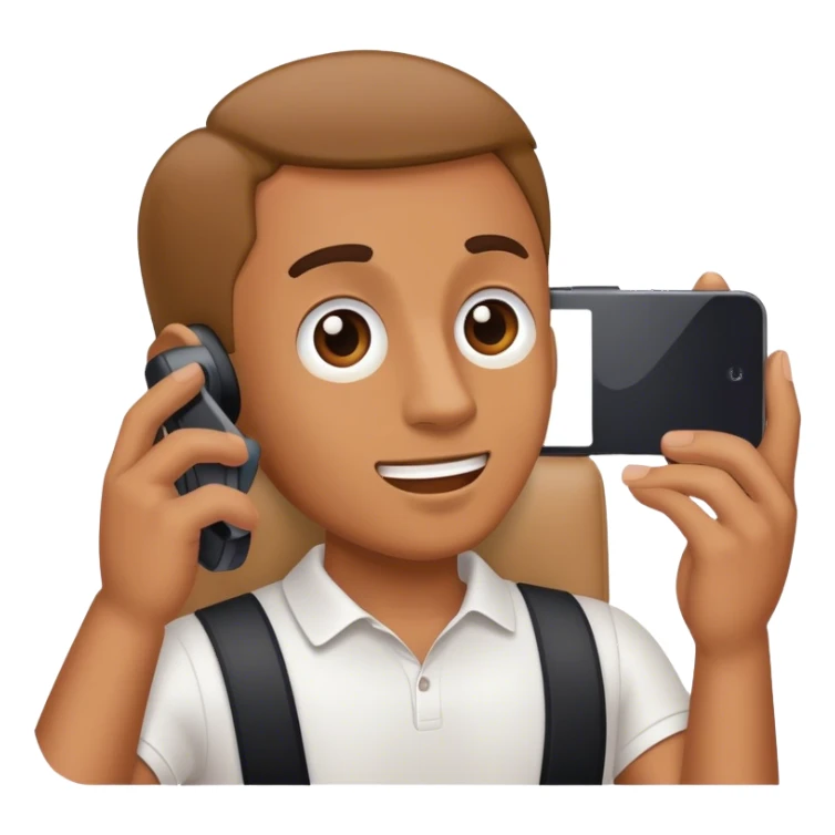 man recording with phone camera sticker