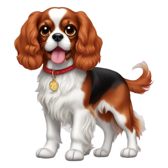 Ruby king charles cavalier wearing big red shoes sticker
