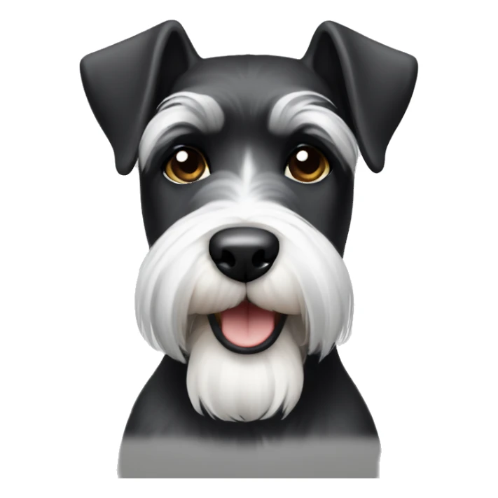 schnauzer black and white color sticker
