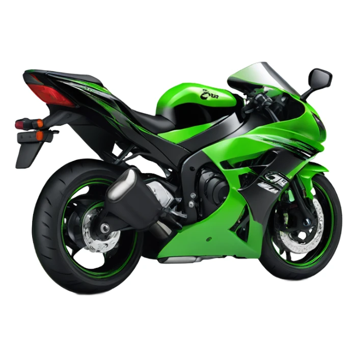 Kawasaki ZX6R in Green and Black sticker