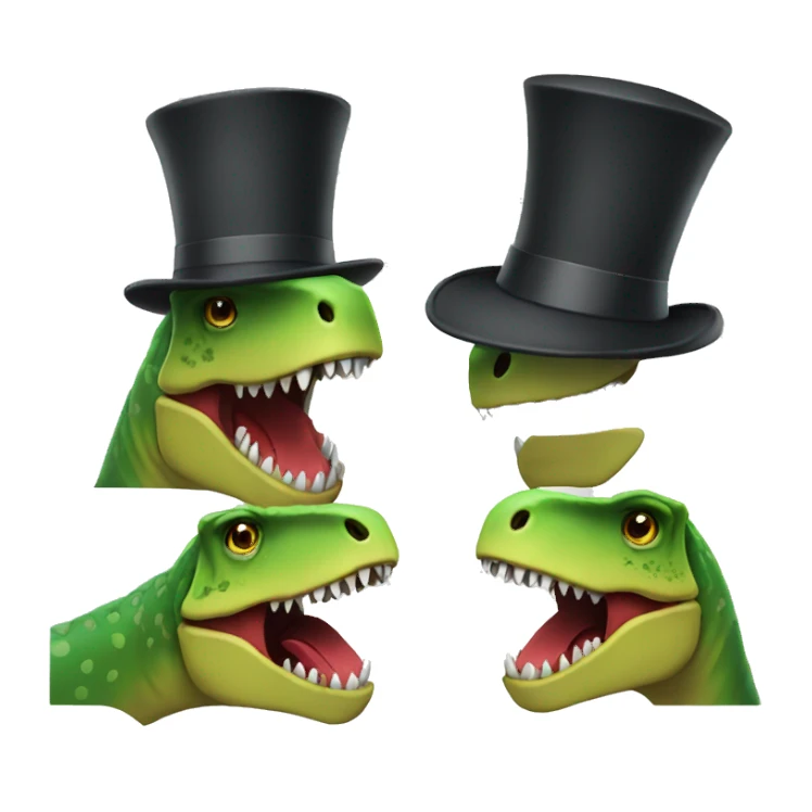 trex with tophat sticker