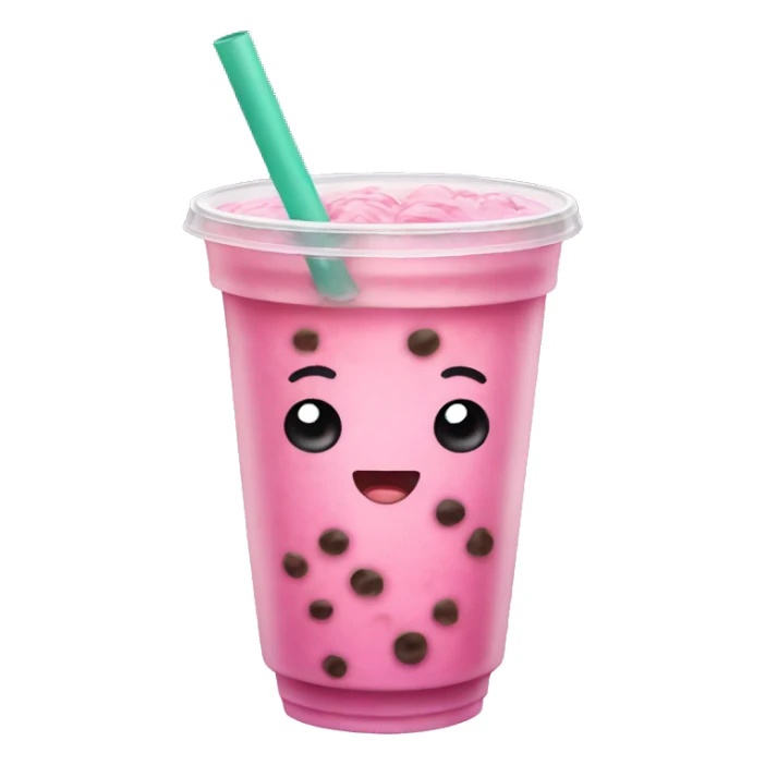 Pink bubble tea sticker