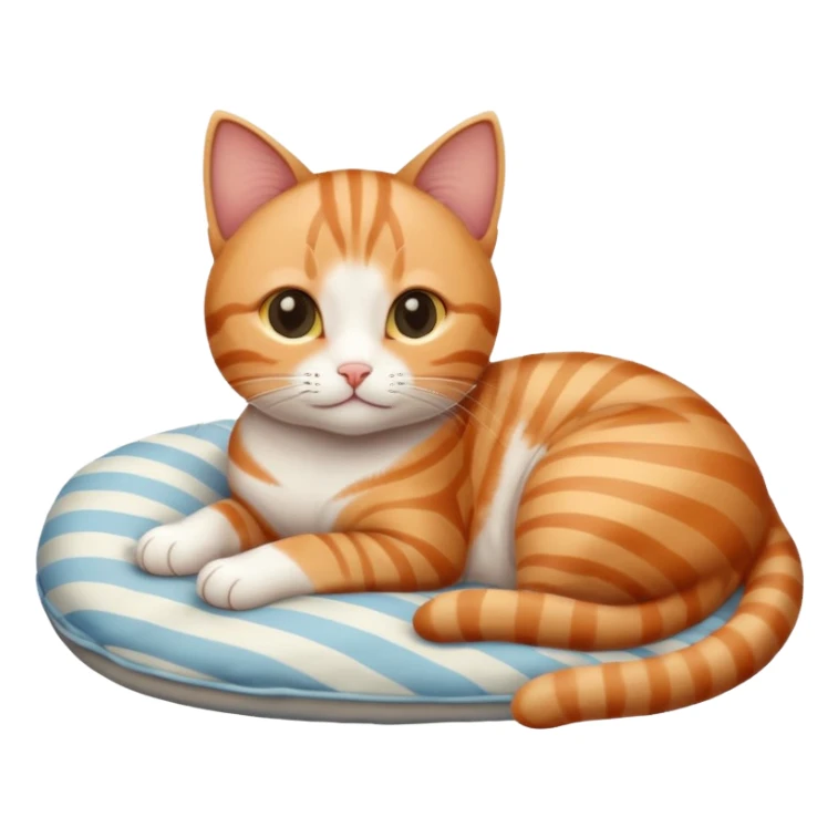 Petit chat sympa couché sur le lit sticker