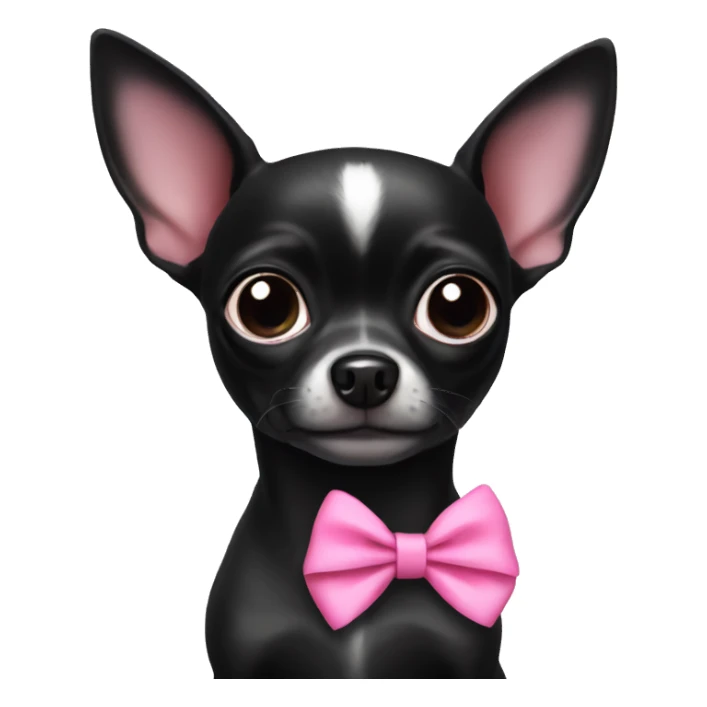 Black chihuahua with pink bow sticker