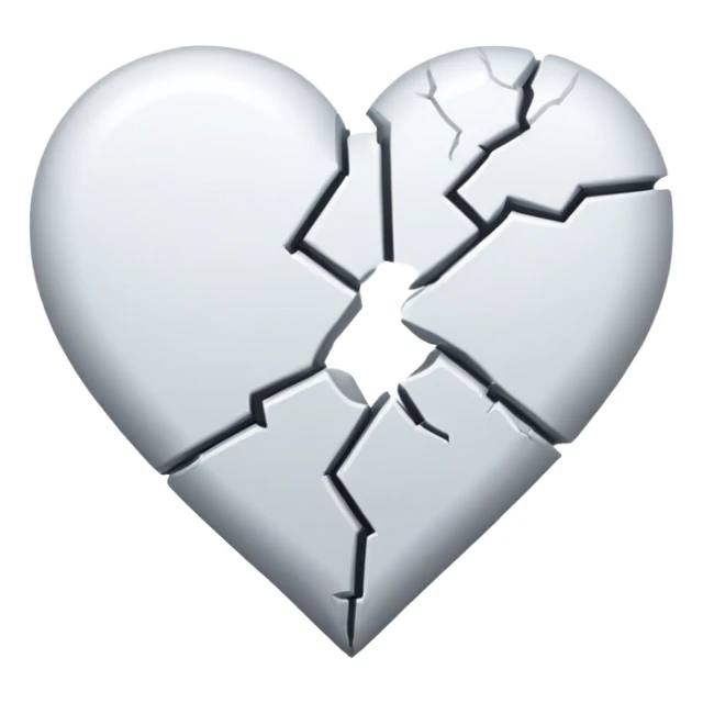 White broken heart sticker