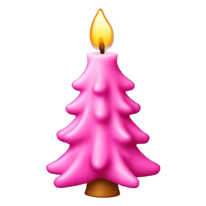 Pink Christmas tree candle  sticker