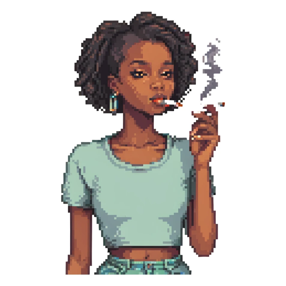 black girl smoking sticker