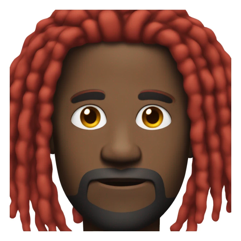 black man in all black fit with red dreadlocks sticker