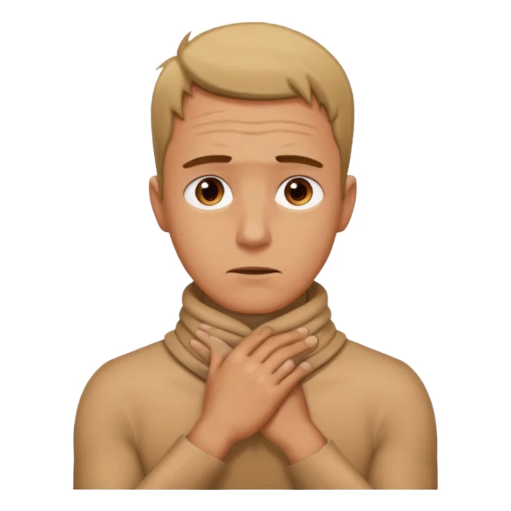 Man with hands around neck sticker